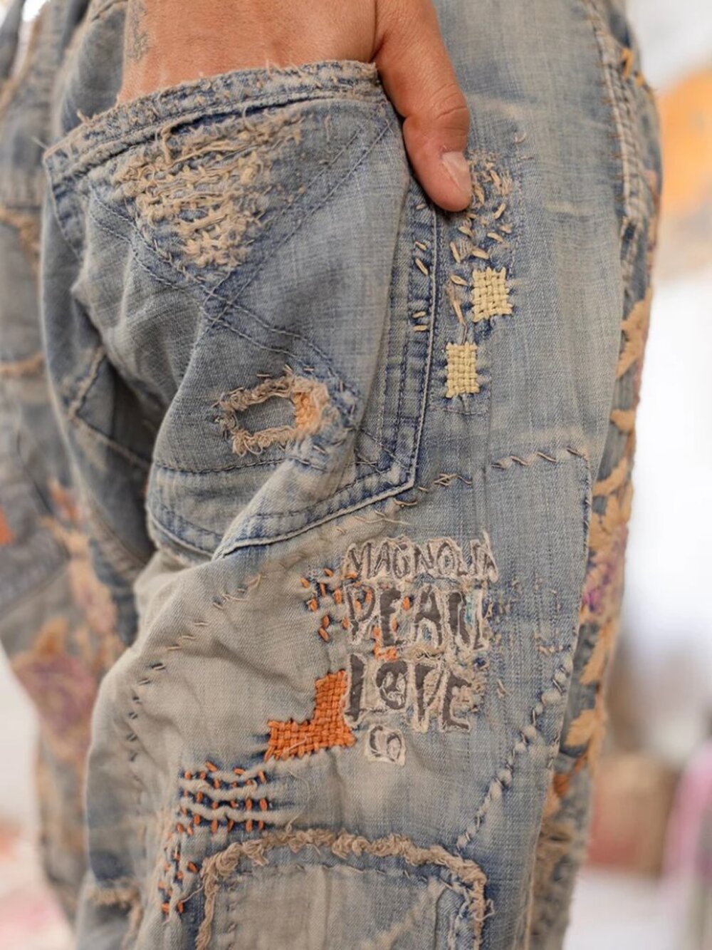 NEW Magnolia Pearl Rosarian Miner Denims, Washed Indigo OS - Picture 3 of 16